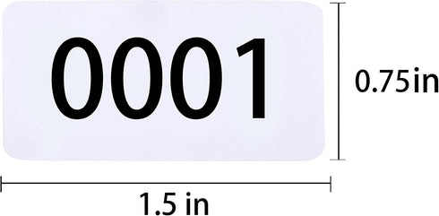 Inventory Labels - Consecutive Number Stickers 1-1000, Product Claiming, Moving Box Numbering, 0.75" x 1.5"