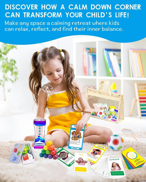 XiQiCYun 9-Piece Calm Down Corner Supplies for Kids | Anxiety Relief Tools Kit| ADHD Tools for Kids Emotional Support