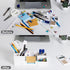 deli Desk Organizer, Plastic Desktop Organizer with Pencil Holder and Sticky Note Tray, 6 Compartments, White