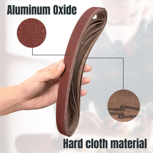 POWERTEC 1 x 30 Inch Sanding Belts, 400 Grit Aluminum Oxide Belt Sander Sanding Belt for WEN 6515T, 10PK
