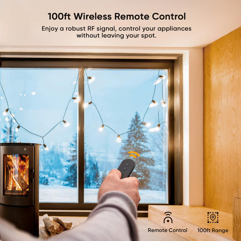 TREATLIFE Dimmer Plug with 100FT Wireless Remote Control, IP44 Weather Resistance, Outdoor Dimmer for Lights, Max Power