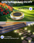 2 Pack 4 Solar Ground Lights Outdoor Waterproof, Upgraded Solar Garden Lights with Side Light, Stainless Steel Solar