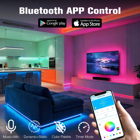 150 (2 75ft), DAYBETTER Led Lights for Bedroom ft Rolls of LED Lights with App Voice Control Remote, RGB Music Sync