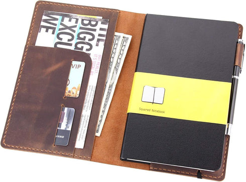 Robrasim Leather Journal Cover Fits for Moleskine Large Hard Cover Notebook, Handmade