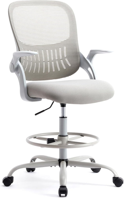 Thctvous Drafting Chair, Desk Chair with Flip-Up Armrests, High Desk Chair Adjustable Height,