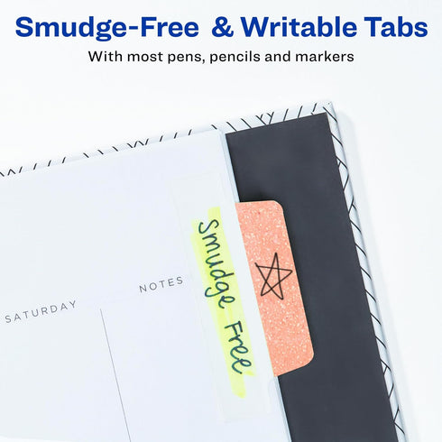 Avery Margin Ultra Tabs, 2.5" x 1", 16 Repositionable Page Tabs, Pastel Sparkle Shimmer Designs (74150)
