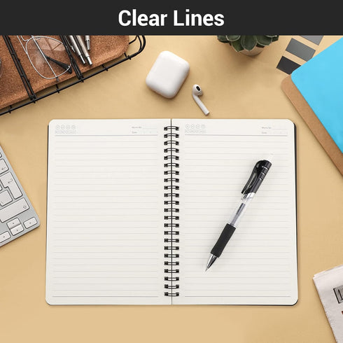 EUSOAR Hardcover College Ruled Spiral Notebooks, A5 3 Packs, 5.5"x8.3" 120 Pages Lined Travel Writing Notebooks