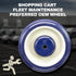 WC2054LD 5" 1.25" 5/16" 250 lb Universal Replacement Shopping Cart Wheel OEM P&H x Blue/Tan TPU Crown Tread, Dual