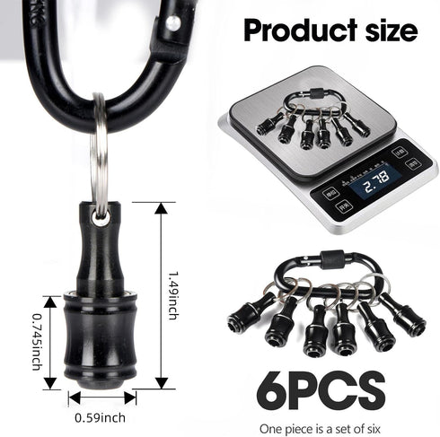 Bit Holder 1/4 inch Hex Shank Screwdriver Bits Holder, Keychain Screw Adapter for Hand-held Drill Bits