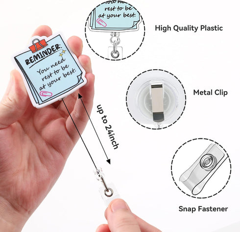 8PCS Cute Funny Retractable Badge Reel - Nursing Retractable Badge Holders Alligator Clip Accessories, Healthcare