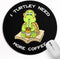 Cute Funny Turtle Mouse Pad, Mini Round Mousepad with Non-Slip Rubber Base for Desk Accessories Laptop Gaming Office