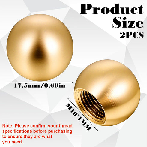 Jxiwfvl 2Pcs M10 M10 Lamp Finial Lamp Shade Holder Brass Lampshade Adapter Screw On Brass Ball Lamps Finial Cap Nuts