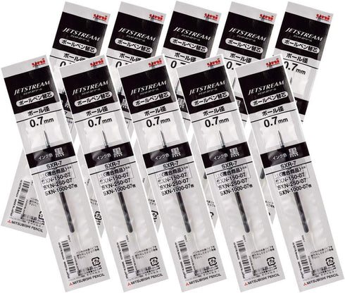 Uni-ball Jetstream Fine Point Roller Ball Pen Refills, 0.7mm Black Ink, Value Set of 10