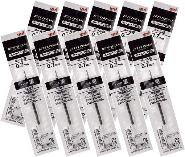 Uni-ball Jetstream Fine Point Roller Ball Pen Refills, 0.7mm Black Ink, Value Set of 10