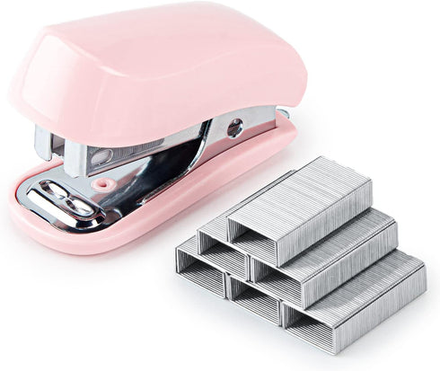 Stapler with Staples and Staple Remover Set, 20-50 Sheets Capacity, Desk Stapler (Pink, 20 Sheet)