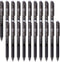ParKoo 20 Black Retractable Erasable Gel Pens, Twist-Write, Fine Point 0.7 mm for Drawing and Writing