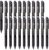 ParKoo 20 Black Retractable Erasable Gel Pens, Twist-Write, Fine Point 0.7 mm for Drawing and Writing