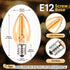 C7 LED Night Light Bulbs, 0.5W E12 Base, Warm White 2200K, Mini Bulbs for Chandelier, Nightlight, 6-Pack