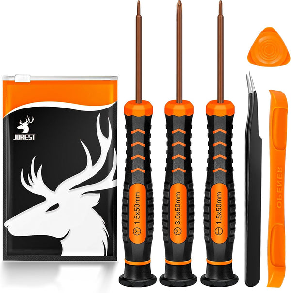 Screwdriver Kit for Switch, 6Pcs Repair Set with Triwing, Phillips, Tweezers, Crowbar, Triangle Pry