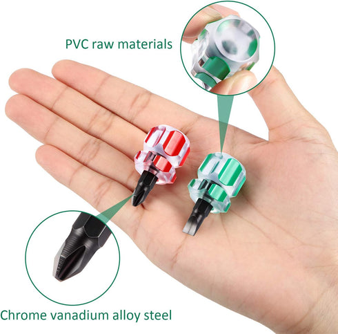 Sewing Machine Screwdriver Mini Short Tool Kit, Includes Slotted/Flat Head and Cross Head Screwdrivers
