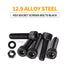 720Pcs M3 M4 M5 M6 12.9 Grade Alloy Steel Hex Socket Head Cap Screws Bolts, Black Oxide Finish Assortment Kit