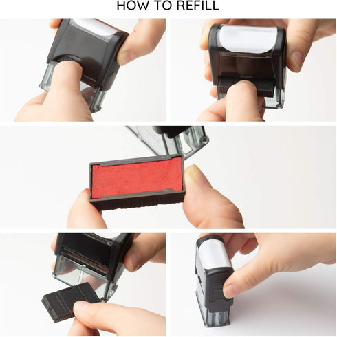 Self Inking Rubber Stamp - Refillable Red Ink Preinstalled, (9/16" x 1-1/2") (Cancelled)