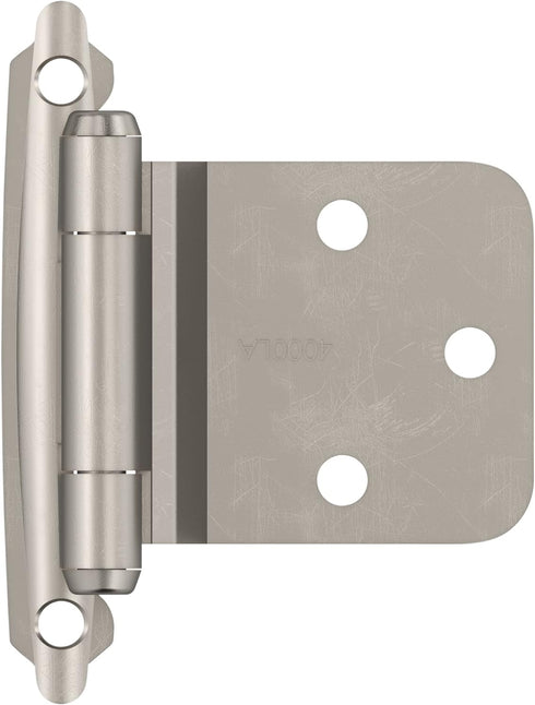 Amerock BPR7630G10 Reverse Bevel Face Mount Cabinet Hinge, Satin Nickel, 1 Pair/2 Pack