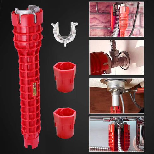 8 in 1 Multifunctional Sink Bathroom Wrench, Plumber Sink Wrench Installation Tool for Pipe Extractor