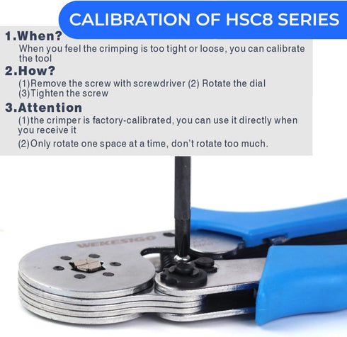 Wire Ferrule Crimping Tool, Self-adjusting Wire End-sleeves Crimper for AWG23-10 Insulated Terminal