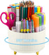 Marbrasse 360-Degree Rotating Desk Organizer, 5 Compartments Pen Holder, Art Supply Storage Box Caddy for Home Office