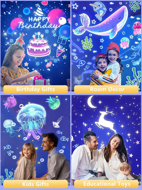 21 Sets 3-14 360 Dimmable, of Films, Projector Night Light for Kids Bedroom, Ceiling, Baby Night Lights Projector, Star