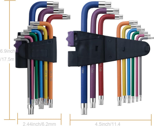9 Pcs Hex Key Allen Wrench Set, Torx TRX Star Wrench Set T10-T50 for Furniture Assembly, Bicycle Maintenance, DIY