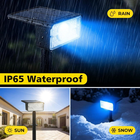 4 Pack 49LED 2 T-SUN Solar Spot Lights Outdoor, Landscape Spotlights, Lighting Modes Auto ON/Off Solar Lights