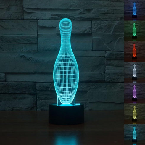 BVAZTVP 3D Bowling LED Table Desk Lamp,Optical Illusion Night Light,7 Colors Change with