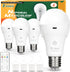 Neporal MagicGlow Rechargeable Light Bulbs with Remote, 3 Colors Shift + Stepless