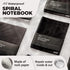 Stone Paper Waterproof Spiral Notebook, 7.20”x10.11”, 50 sheets, Durable Notebook, Eco-Friendly Mineral Stone Paper Notebook, Waterproof Notepad, Ruled, Black