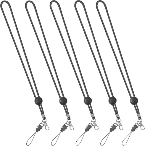 YOUOWO 5 Pack Adjustable Grey Neck Lanyards with Clip for ID Badges Holder, Men Women Office Cruise