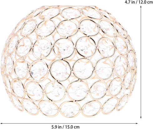 6.3 Inch Angoily Crystal Lampshade Iron Art Ceiling Light Shade Decorative Glass Lamp Cover for Pendant and Wall