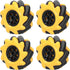 Yellow 60mm High Hideness Mecanum Wheel -Directional Wheel TT Motor Hubs/Connector for