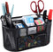 EasyPAG Desk Organizer, Mesh Desktop Caddy with 8 Compartments and 1 Drawer for Office Supplies (Black)