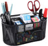 EasyPAG Desk Organizer, Mesh Desktop Caddy with 8 Compartments and 1 Drawer for Office Supplies (Black)