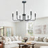 Lurinenna 6-Light Black Farmhouse Chandelier, Rustic Industrial Modern Ceiling Pendant Light, Adjustable Hanging Lamp