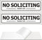 No Soliciting Sign, Self Adhesive Aluminum Sign, 2" x 7" White with Black Letters for House Business, 2 Pack