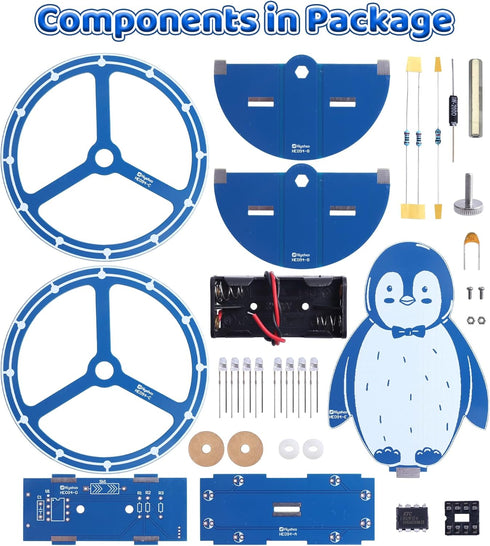 DIY Penguin Soldering Kit, Wobbling Penguin Soldering Project with Motion-Activated RGB Lights, Back to School