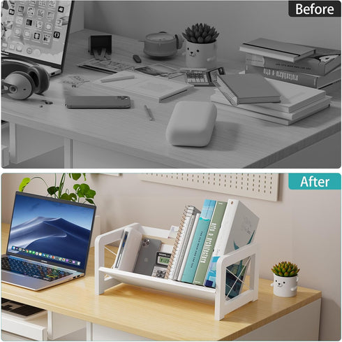 ELITEROO Mini Bookshelf for Desk, Desktop Bookcase, Single Cookbook Shelf, Tabletop Book Storage Rack, Tiny Book