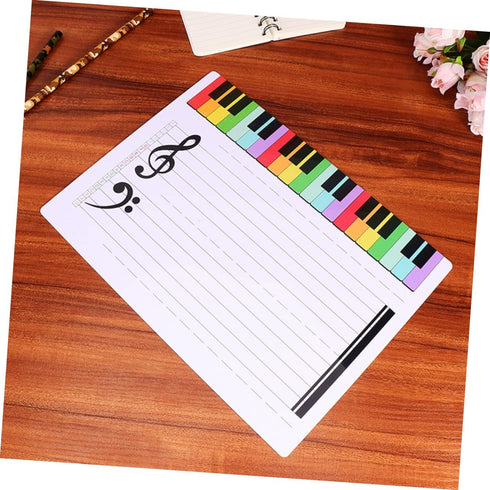 Exercise Board Reusable Stave Whiteboard, Writable Staff Teaching Whiteboard for Piano Stave Cards Notation Tool