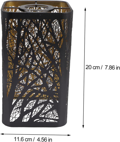 DOITOOL Metal Small Lamp Shade with Tree Pattern Wrought Hollow Carved Lampshade for Pendant Floor Table Lamps