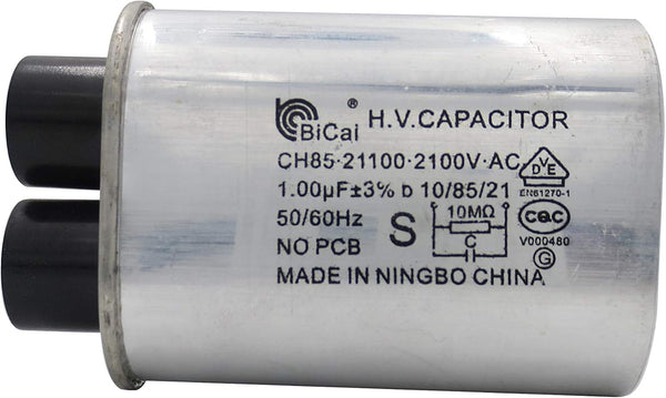 0CZZW1H004B CQC Universal Microwave High Voltage Capacitor 1.00uf ch85 2100V AC H.V. Capacitor 10/85/21 50/60Hz NO PCB