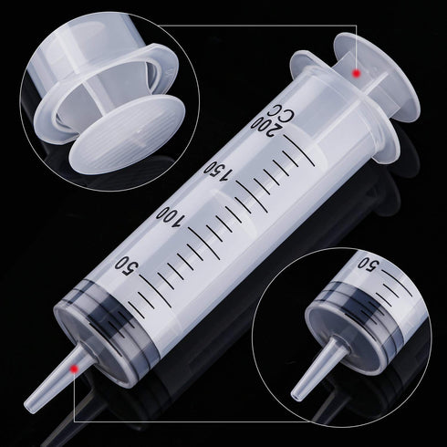 Frienda Large Plastic Syringe Tools, 4 Pack Measuring Dispensing Syringe (200 ml) for Multiple Uses