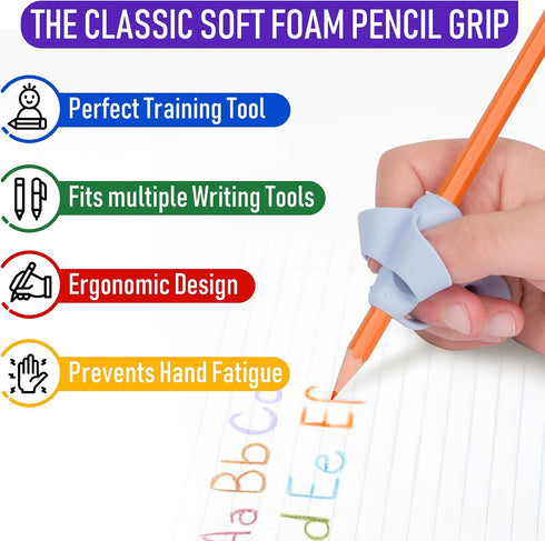 6 Pack 5-Finger NEW! Five Finger Pencil Grip Pencil Grips for Kids Handwriting, Silicone Pencil Holders, Comfortable